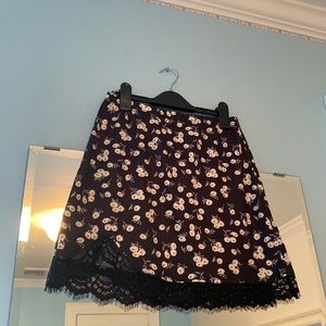 Lace Flowered Mini Skirt